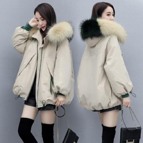 Pike Cotton Coat WOMENS Dress 2020 Winter Loose Short Bubble Woman Jacket Big Size Fashion Thick Warm Fur Collar