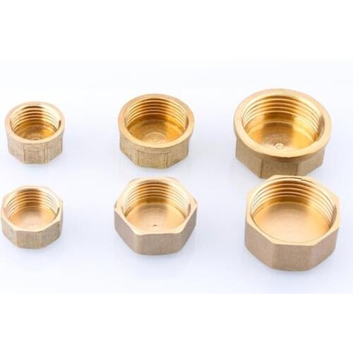 10pcs 1/8" 1/4" 3/8" 1/2" 3/4" 1"Brass Hex Female Thread Flat Pipe Cap Plug Joint Connector Coupling Adapter