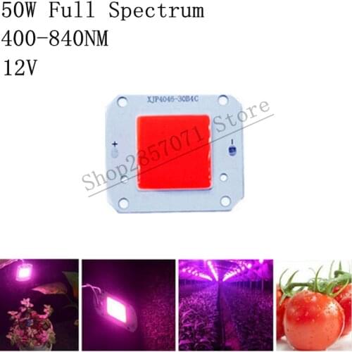 12V 50W Full Spectrum 400-840NM LED COB chip, Integrated Smart IC Driver