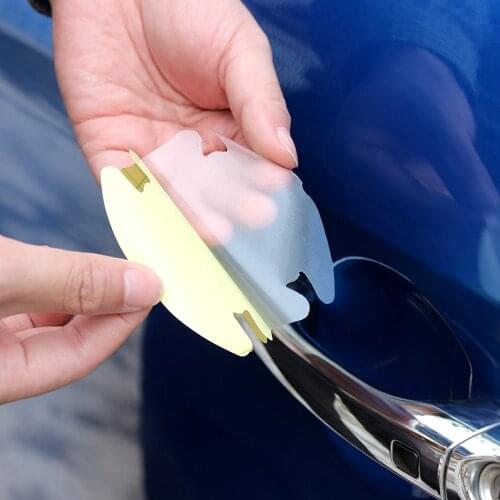 4pcs Universal Invisible Car Door Handle Scratches Automobile Shakes Protective Vinyl Protector Films Car Handle Protection