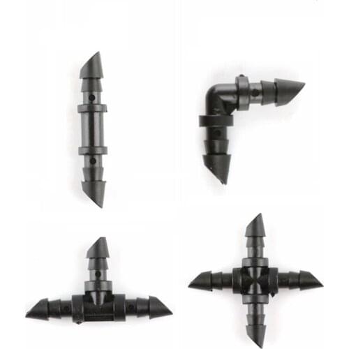 40pcs 4/7mm Garden Hose Straight Barbed Connector Micro Drip Cross Connector Garden Watering System Horticultural Accessories