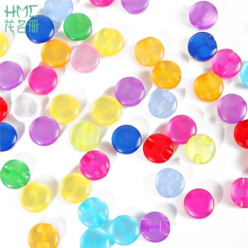 50Pcs/lot 12mm Cats Eye Button Round Plastic Bottom Perforation Buttons For DIY Craft Sewing Kids Shirt Garment Accessories