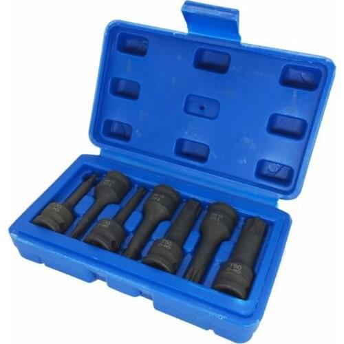 7 Pcs Impact Socket Bits 3/8 Inch Driver Metric Star Torx Hex Spline Ratchet Screwdriver Bit Socket Set Tools