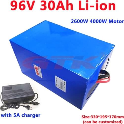 Great Power 96v 30Ah motor triciclo 3000w 1000w electric bike kit battery pack With BMS for tricycle bikes wheelchair+5A Charger