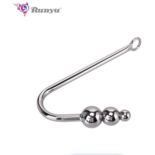 Stainless Steel With Ball Hole Anal Hook Sex Toys for Men and Women Anal Dilator Butt Plug Metal Adult Products