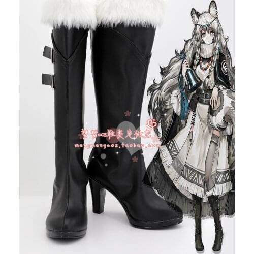 Anime Arknights Pramanix Cosplay Boots Girls Knee Length PU Leather Cosplay Shoes Halloween Party Shoes Customized