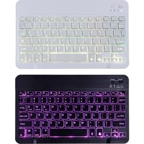 9.7" Wireless Ultra Slim Aluminum Russian Spanish Bluetooth Chocolate Keyboard