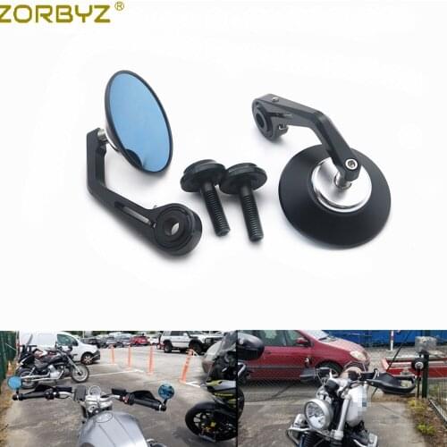 ZORBYZ Motorcycle Black CNC Round Handlebar end Side Mirror With M12 Bolt For BMW S1000R S1000RR R nineT Scrambler Urban