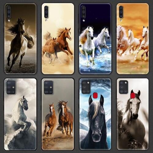Horse Phone Accessories Case for Samsung Galaxy A12S A12 A02S A51 A71 A52 A41 A01 A11 5G Luxury Soft Cover