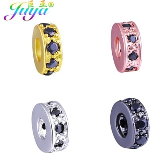 Juya DIY 7mm Metal Spacer Beads Accessories For Handmade Natutal Stones Beadwork Perles Bracelets Necklace Jewelry Making