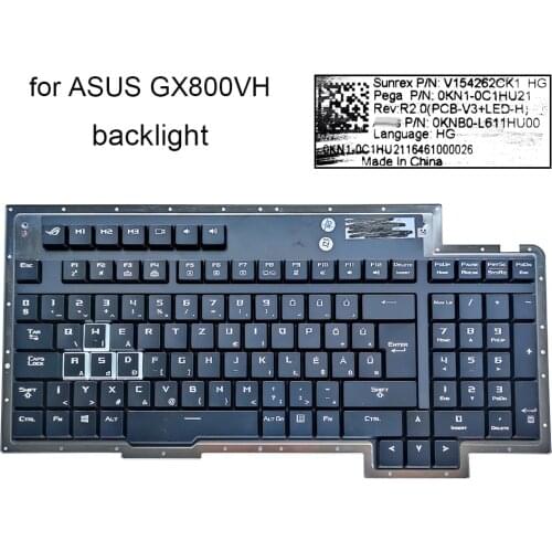 Hungary laptop backlit keyboard for ASUS ROG GX800VH GX800 game laptops replacement keyboards HU original New works 0KN1 0C1HU21