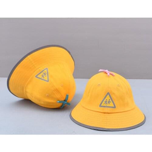 LDSLYJR 2021 Cotton solid color yellow Bucket Hat Fisherman Hat outdoor travel hat Sun Cap Hats for child boy and girl 88
