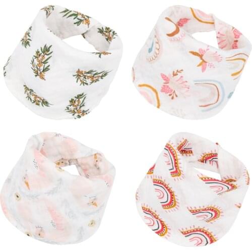 Muslin Baby Bib Bamboo Cotton Scarf Bib Newborn Burp Cloths Saliva Towel Bandana bib Feeding Burpy Towel Scarf Big Diaper