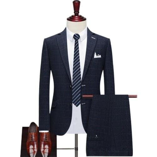 Mens Suits Groom Wear Tuxedos Custom Made 2-Piece Wedding Suits Slim Fit Groomsmen Best Man Suit For Men (Jacket+Pant )