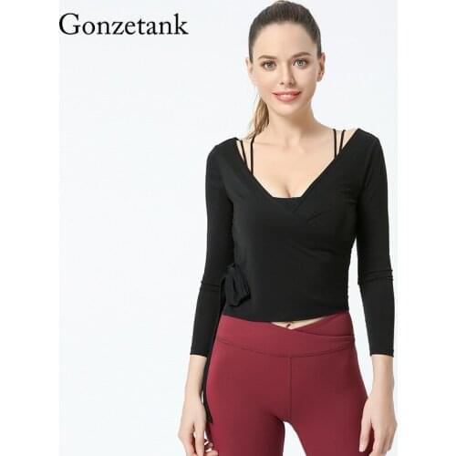 New Womens Long-sleeved Yoga Tops Fashion Bandages Waist V-neck Tights Sports Breathable Fitness Clothes Thin and Versatile