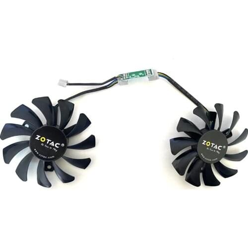 NEW 2PCS 75MM GA81S2U 4PIN 12V 40mm GTX970 GPU FAN For ZOTAC GeForce GTX 970 GTX 660Ti 650Ti BOOST Graphics Card Cooling Fan