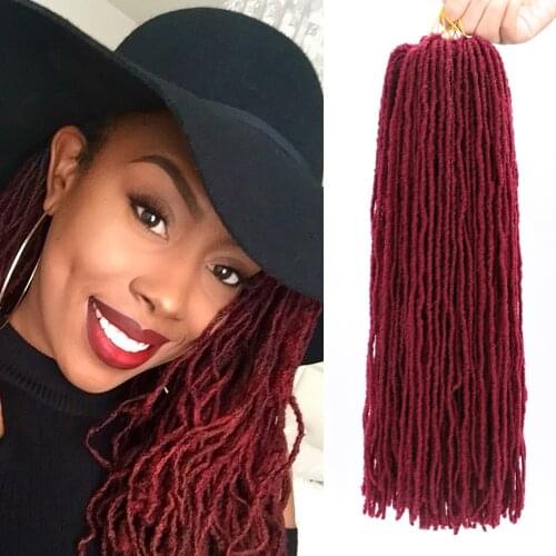 ONYX 18 Inch Sister Locks Afro Deadlocks Crochet Braids Synthetic Ombre Color Hair for Women Faux Locs Crochet Hair