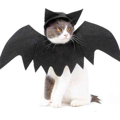 Pet Halloween Costume Black Bat Wings Funny Decoration Adjustable Strap Party Prop Cosplay Accessories Best Gift for Pet Holiday