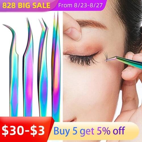 Eyelashes Tweezers 100% Vetus Stainless Steel Professional For Lashes Extension Gold Decor Eyebrow Tweezers Eyelash Extension