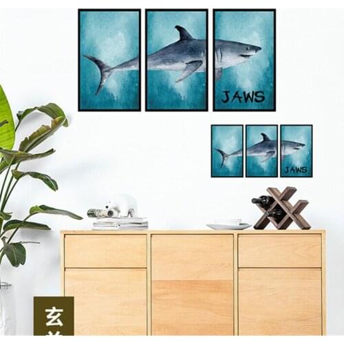 Underwater Fish Shark 3DWall Stickers For Kids Room Home Decoration DIY PVC Wall Paper Wall Decals Bathroom Decoration