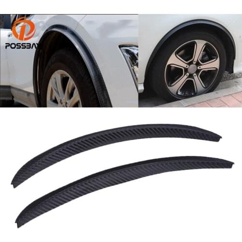 POSSBAY 32cm*2cm Car Truck Wheel Lip Fender Splash Guard Decor Mud Guard Protector Imitation Carbon Fiber Wheel Mudguards