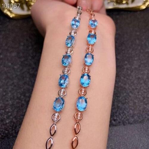 Real And Natural Topaz chain bracelet Free shipping Natural real Topaz 925 sterling silver Topaz chain bracelet