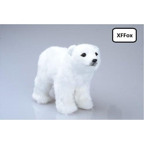 Cute simulation polar bear model polyethylene&furs white bear doll gift about 20x8x14cm xf1933