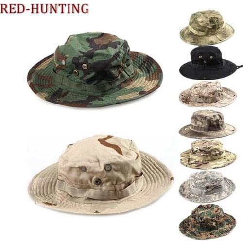 Tactical Airsoft Sniper Camouflage Boonie Hats Hiking Cap Militares Army Mens American Military Accessories A-tacs FG