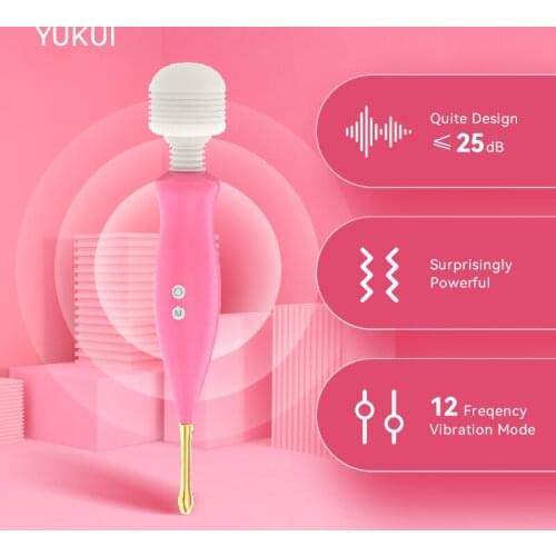 Magic Vibrator Electric Adults Toy AV Stick Female G Spot Massager Mute Waterproof Material Multiple Frequency USB Rechargeable