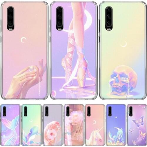 Magic Pearl PINK Phone Case for Huawei P40 P30 P20 Mate 30 20 10 Pro P10 Lite P Smart Z + 2019 Gift Coque Cover Capa