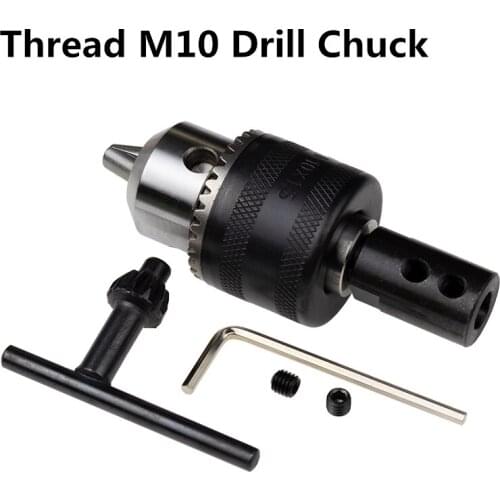 Thread M10 Drill Chuck Clamp 1.5mm-10mm Connect Shaft Diameter Rod 5/6/8/10/12/14mm Motor Grinding Machine Converter Connection