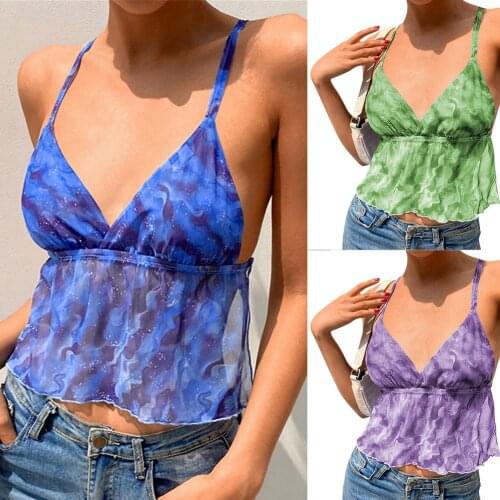 Sexy Halter Backless Slim Female Crop Top Women Halter Tank Tops Women V Neck Camisole Vest Sexy Beachwear Top