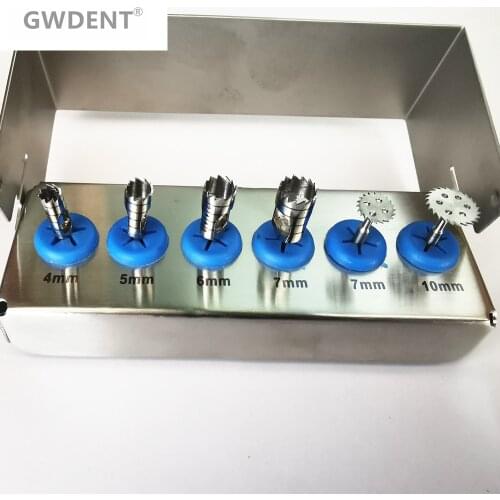 1 Set Dental Implant Bur Drills Tissue Punch Trephine Saw Disk Expander Drivers Surgical Instrument