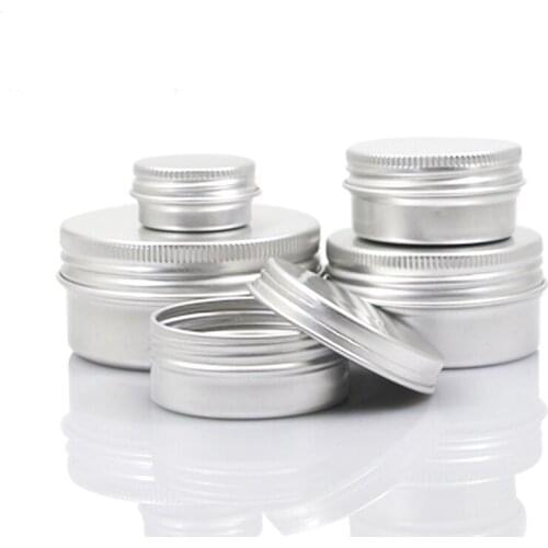 1pc Cream Jar Empty Aluminum Tin Refillable Bottles Cosmetic Lip Balm Containers Nail Derocation Crafts Pot Screw Thread
