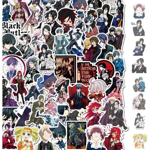 10/30/50PCS/Anime Kuroshitsuji Series Graffiti Laptop Guitar Motorcycle Luggage Skateboard Bike Waterproof Sticker Wholesale