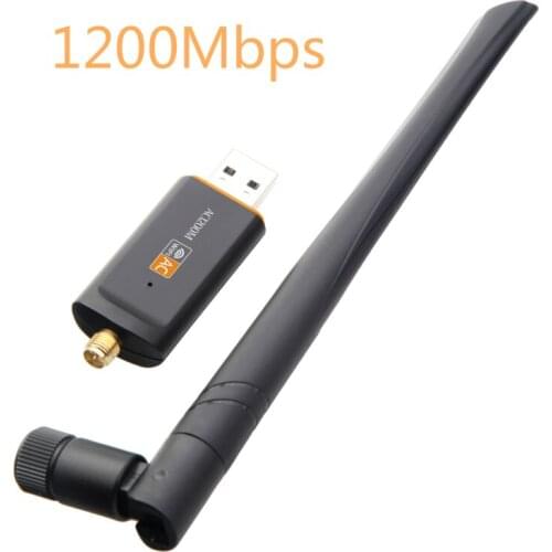 1200Mbps Wireless WiFi USB Adapter Dual Band 2.4/5Ghz with Aerial 802.11AC Network Card High Speed USB 3.0 Receiver