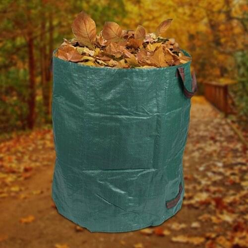 272L Garden Waste Bag Sack Waterproof PP Yard Leaf Grass Container Storage With Handles PP Polypropylene Coated Woven Bag