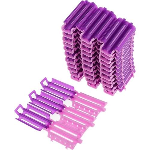 36pcs Hair Clips Perm Plastic Hair Rollers Elastic Roller Tool