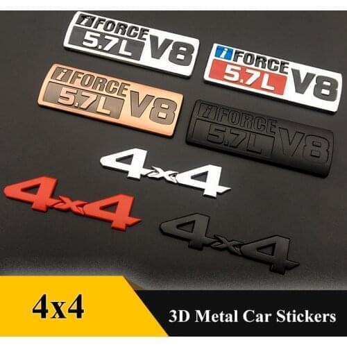 3D 4X4 iFORCE 5.7L V8 logo car stickers auto Badge emblem chrome tail sticker car styling for Toyota Tundra SR5 previa SEQUOIA