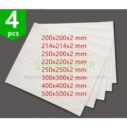 SWMAKER 4pcs Reprap 3D printer 200/220/300/400mm ceramic fiber insulation cotton Heated Bed Block Insulation Cotton 2mm thicknes