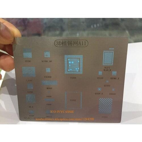 A11 3D BGA Stencil For iPhone 8 8G 8Plus X CPU RAM Nand Baseband Power Wifi Audio Charger IC Reball Tin Plant Net Heat Template
