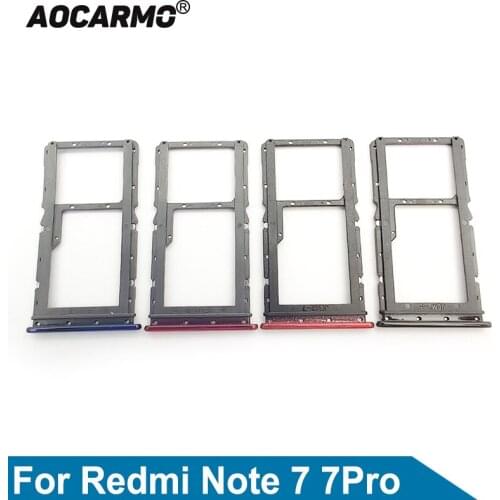 Aocarmo For XiaoMi Redmi Note 7 / 7 Pro 7pro Sim Card Tray MicroSD SD Slot Holder Replacement Part