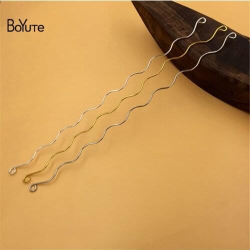 BoYuTe 20Pcs 300*1.8MM Metal Iron Wire Accessories with Loop for Diy Tiara Crown Jewelry Making