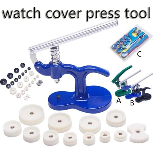 Watch Case Cover Press Tool Watch Battery Replacement Fitting Dies Watch Back Cover Remover Closer Watchmaker Repair Kit Tools