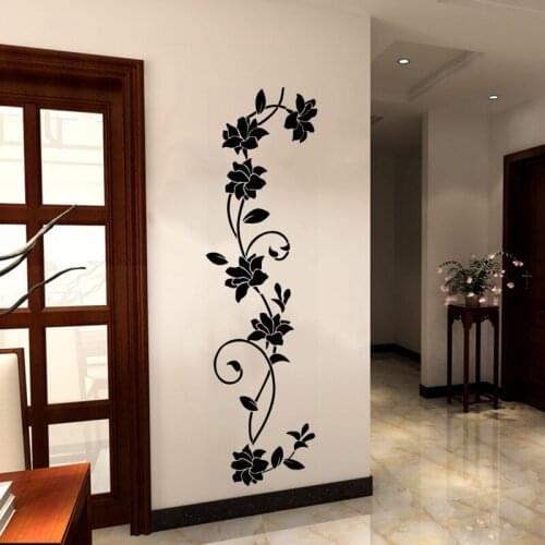 COVPAW Wall Sticker Flower Vine Living Room Bedroom Dining Room Corridor Home Decor Wall Decal PVC Wallpaper Removable