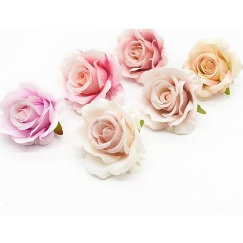 10Pieces 7CM Artificial flowers silk roses heads Christmas decorations home Wedding the brides bouquet DIY Garland Scrapbooking