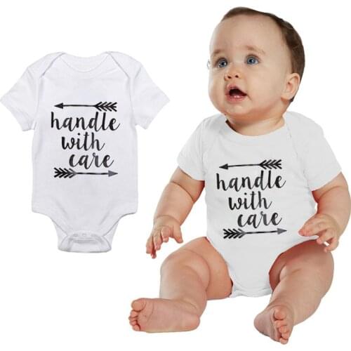 DERMSPE 0-24M Infant Newborn Baby Boys Girls Short Sleeve Letter Print Baby Romper Outfits Summer Baby Jumpsuit Clothes