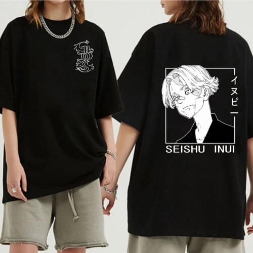 Anime Tokyo Revengers T-shirt Men Funny Seishu Inui Anime Hip Hop Top Tees Unisex