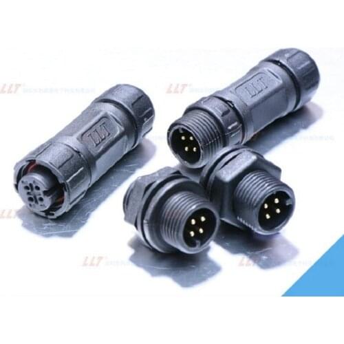 Hot selling 4 pole M12 male panel, front mounted, wire to panel connector