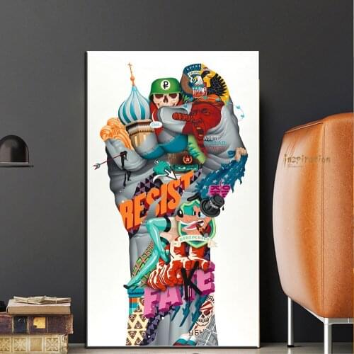 Graffiti Art Fighting Resist Inspirational Canvas Painting Cuadros Wall Art Posters and Prints Wall Pictures for Bedroom Decor